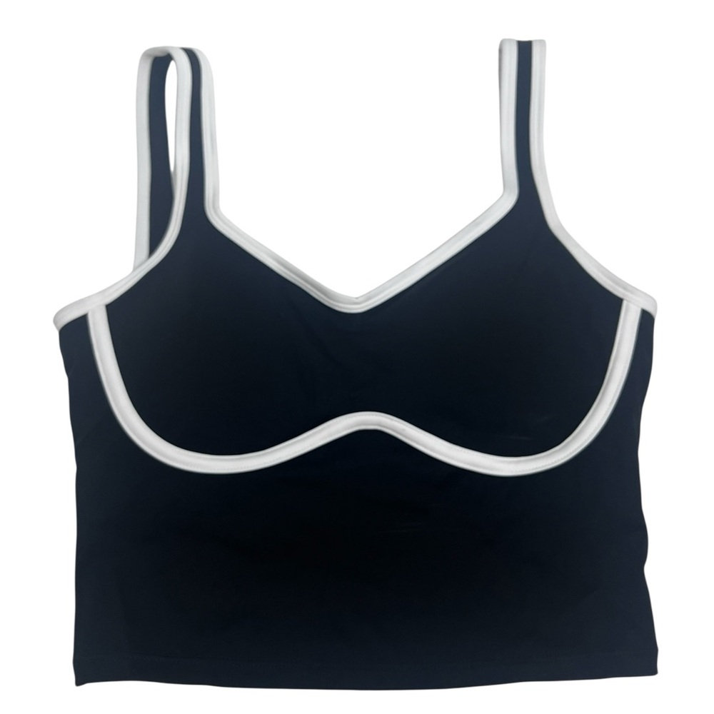 SuuksessWomen Sweetheart Neckline Sports Bra Workout Top Black White XS - Picture 4 of 9